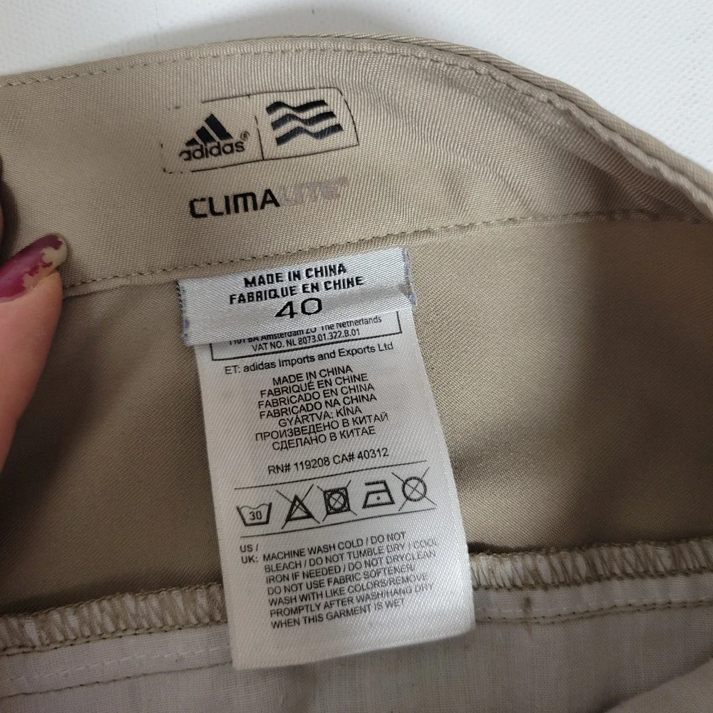 Adidas Climalite Golf Shorts Mens 40 Beige Chino Performance Flat Front Gorpcore